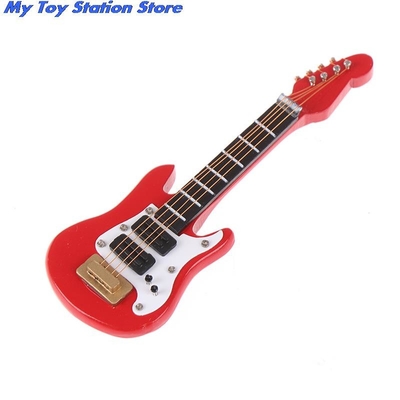 Guitarra eléctrica de la música miniatura de la casa de muñecas del 1:12 para los niños Toy House Decor musical