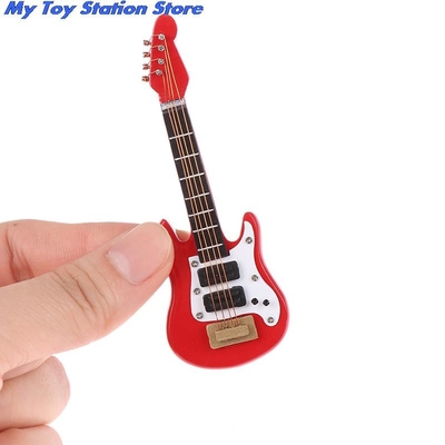 Guitarra eléctrica de la música miniatura de la casa de muñecas del 1:12 para los niños Toy House Decor musical