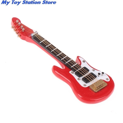 Guitarra eléctrica de la música miniatura de la casa de muñecas del 1:12 para los niños Toy House Decor musical