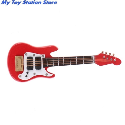 Guitarra eléctrica de la música miniatura de la casa de muñecas del 1:12 para los niños Toy House Decor musical
