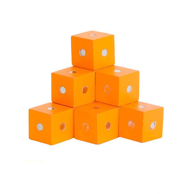 Bloques magnéticos 10pc los 2X2X2cm del arco iris cuadrado educativo del cubo de madera