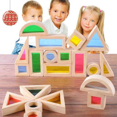 Unidades de creación educativas de acrílico del arco iris 24pcs para el regalo de los niños