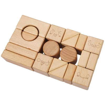 Bloque de amontonamiento de madera sólido Toy Shape Cognition DIY para los niños de los niños