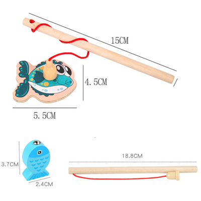 Pescando los juguetes alfanuméricos de madera del juego para los niños Montessori temprano educativo