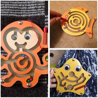 Pescando los juguetes alfanuméricos de madera del juego para los niños Montessori temprano educativo