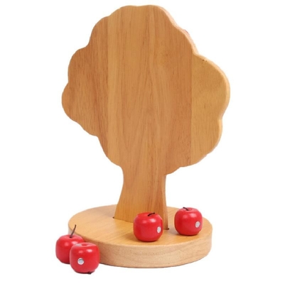 Los juguetes de madera del bebé de Montessori del manzano para los niños escogen la fruta educativa
