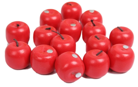 Los juguetes de madera del bebé de Montessori del manzano para los niños escogen la fruta educativa
