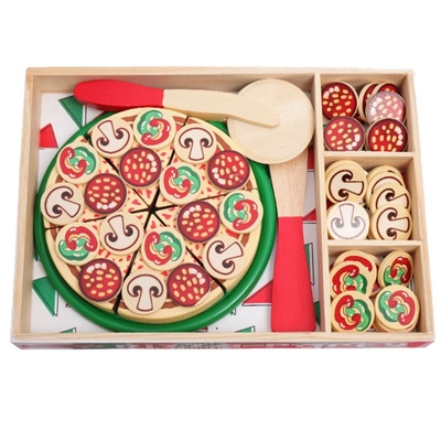 64 PC fingen la pizza de madera Toy For Children Food Cooking del juego