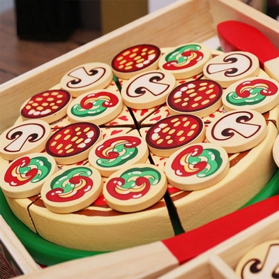 64 PC fingen la pizza de madera Toy For Children Food Cooking del juego