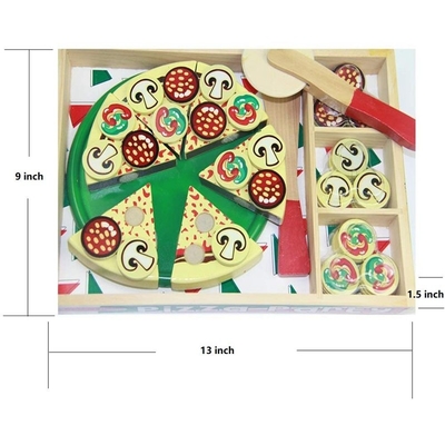 64 PC fingen la pizza de madera Toy For Children Food Cooking del juego