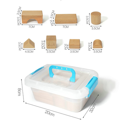 juguetes de madera Montessori natural de los bloques de Burlywood de la haya 20pcs que aprende la educación
