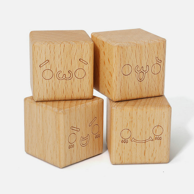 juguetes de madera Montessori natural de los bloques de Burlywood de la haya 20pcs que aprende la educación
