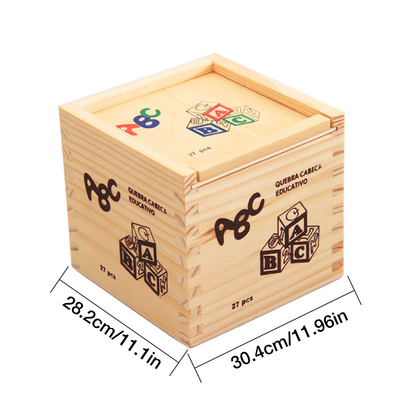 el alfabeto de madera 27pcs molde los bloques de la letra impresos con número