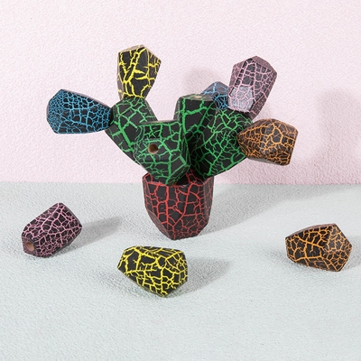 Juguetes de madera de equilibrio del bebé de Montessori del cactus para educativo temprano