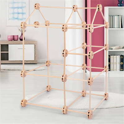 el fuerte Buliding de madera de la construcción 3D bloquea Diy para montar a Montessori educativo