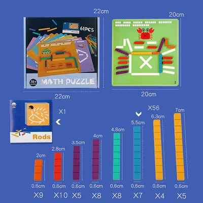 Rompecabezas aritmético de madera para el pensamiento lógico de aprendizaje temprano del niño