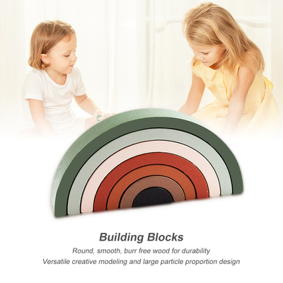 El arco iris de los niños bloquea al constructor Montessori educativo para los niños