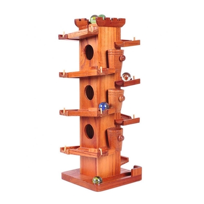Construcción de madera de las torres del funcionamiento de mármol divertido de la bola educativa para los niños