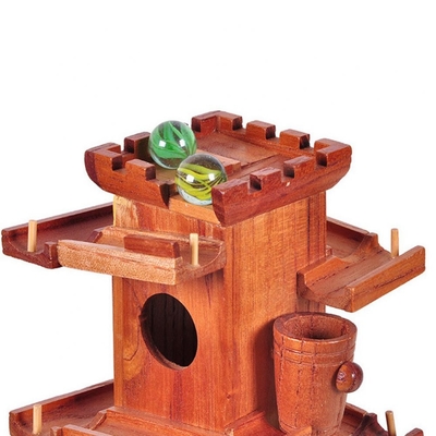 Construcción de madera de las torres del funcionamiento de mármol divertido de la bola educativa para los niños