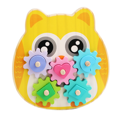 Diseño animal de Owl Gear Block Wood Creative del elefante inteligente