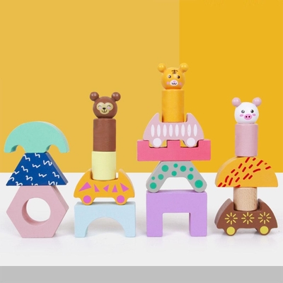 El camión de madera del tren forma DIY Toy For Preschool Toddler educativo