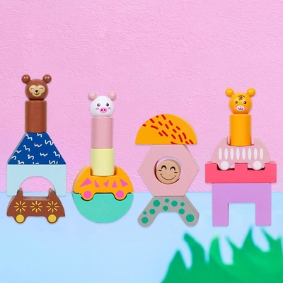El camión de madera del tren forma DIY Toy For Preschool Toddler educativo