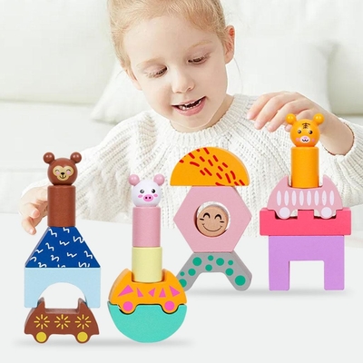 El camión de madera del tren forma DIY Toy For Preschool Toddler educativo