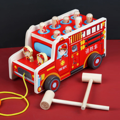 El martillo de madera de 2 mazos juega a las muchachas de Burr Free For Toddler Boys