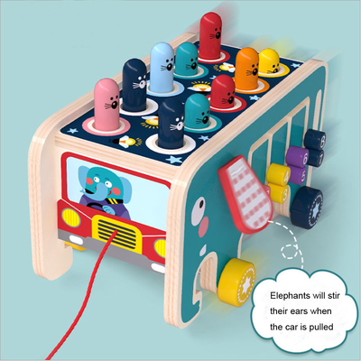 El martillo de madera de 2 mazos juega a las muchachas de Burr Free For Toddler Boys