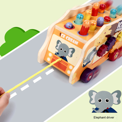 El martillo de madera de 2 mazos juega a las muchachas de Burr Free For Toddler Boys