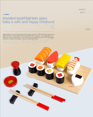 La cocina miniatura de madera de la simulación fijó la aclaración temprana de la educación del sushi