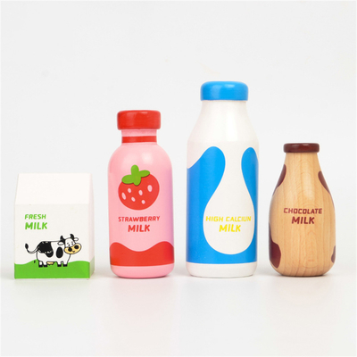 Cocina de madera del sistema de la leche para los juguetes educativos de la comida de Montessori del muchacho de la muchacha