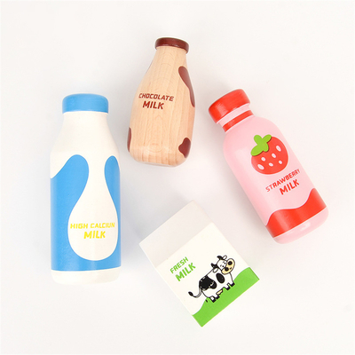 Cocina de madera del sistema de la leche para los juguetes educativos de la comida de Montessori del muchacho de la muchacha