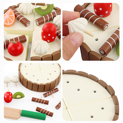17PCS simulación Mini Kitchen Set de madera DIY magnético para educativo temprano