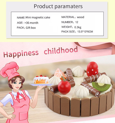 17PCS simulación Mini Kitchen Set de madera DIY magnético para educativo temprano