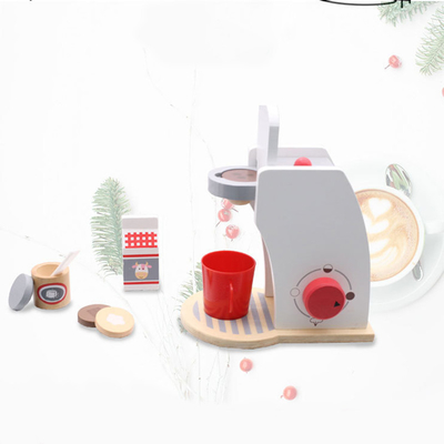 La cocina miniatura de madera de la máquina del café de la simulación fijó para el bebé que aprendía temprano