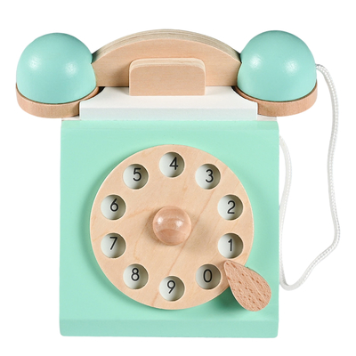 La madera inacabada del teléfono del dial hace Edcuation a mano temprano interactivo para los niños