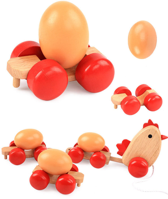PDA de madera del niño del padre de Hen Pulling Egg Driving Train