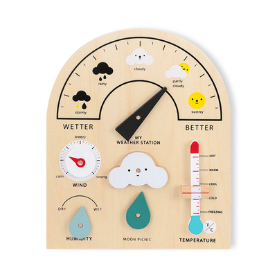 Tablero de madera de Toy Weather Forecast Holiday Calendar de la estación meteorológica