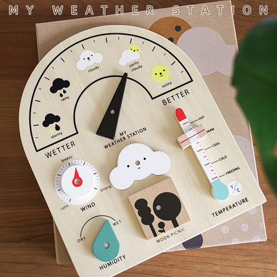 Tablero de madera de Toy Weather Forecast Holiday Calendar de la estación meteorológica