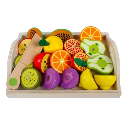 Legumbre de fruta de madera de la simulación que corta fijada para la cocina
