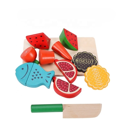 Legumbre de fruta de madera de la simulación que corta fijada para la cocina