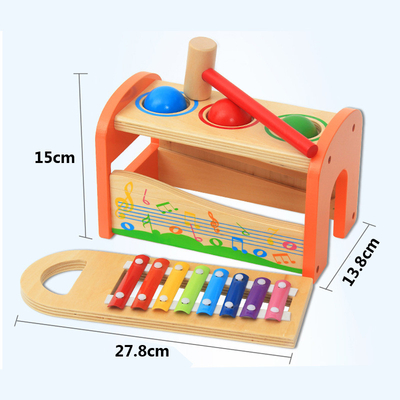 Tabla de madera de la percusión del arco iris de la historieta para la educación temprana de los niños