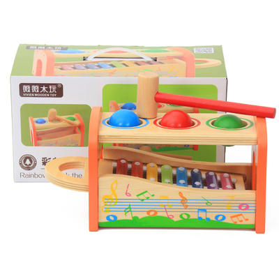 Tabla de madera de la percusión del arco iris de la historieta para la educación temprana de los niños
