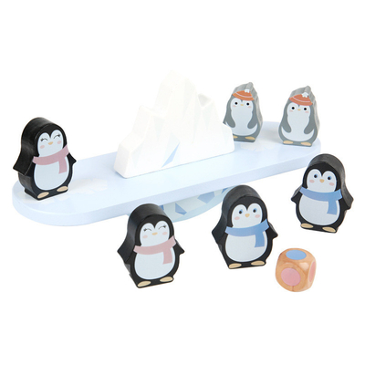 Enseñanza de equilibrio de Montessori del marco de los bloques del pingüino de madera de los juguetes colorida