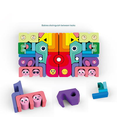 Unidades de creación de madera Montessori del arco iris de los niños educativo
