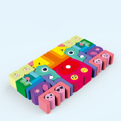 Unidades de creación de madera Montessori del arco iris de los niños educativo