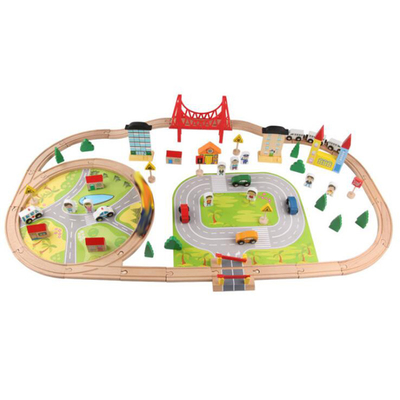 Pista de madera de Toy Competible For All Brands de la pista ferroviaria de los niños educativa