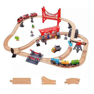 Pista de madera de Toy Competible For All Brands de la pista ferroviaria de los niños educativa