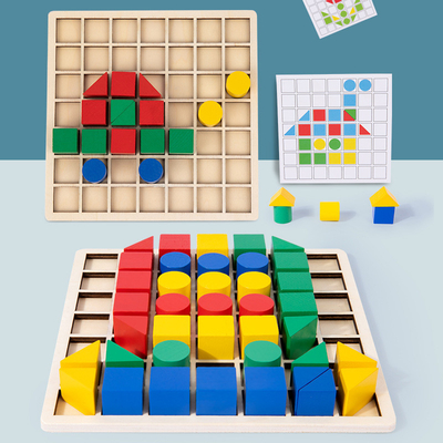 Niños de enseñanza de Montessori del rompecabezas de madera creativo del bloque temprano educativos